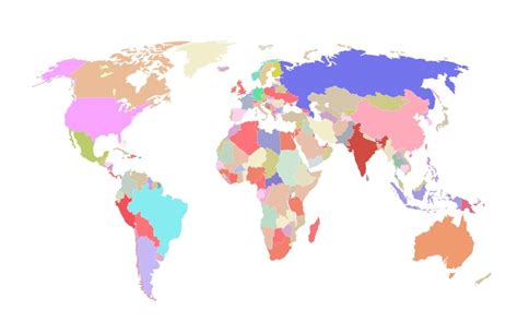 Colored World Map with Names 的图像结果