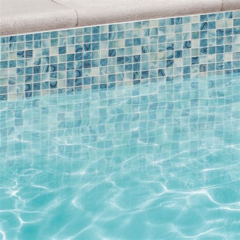 Swim Iris 1x1 Blue and Green Glass Polished Mosaic Tile | Swimming pool ...