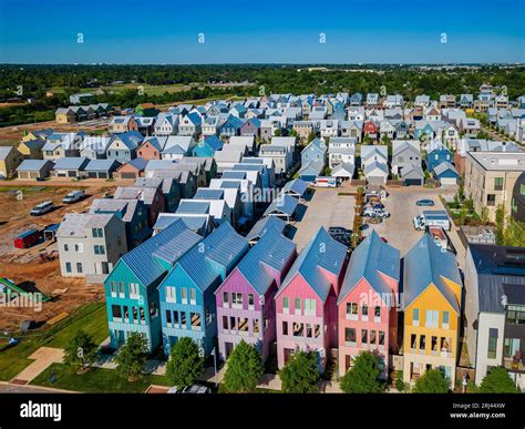 Aerial view of the residence building at Wheeler District, Oklahoma ...