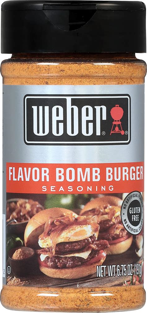 Amazon.com: Weber Flavor Bomb Burger Seasoning, 6.75 Ounce Shaker (Pack ...
