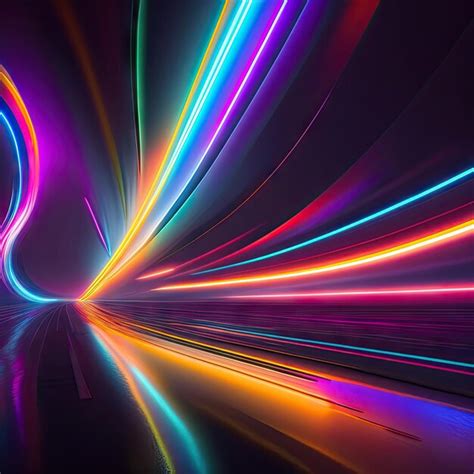 Speed of digital lights neon glowing rays in motion | Premium AI ...