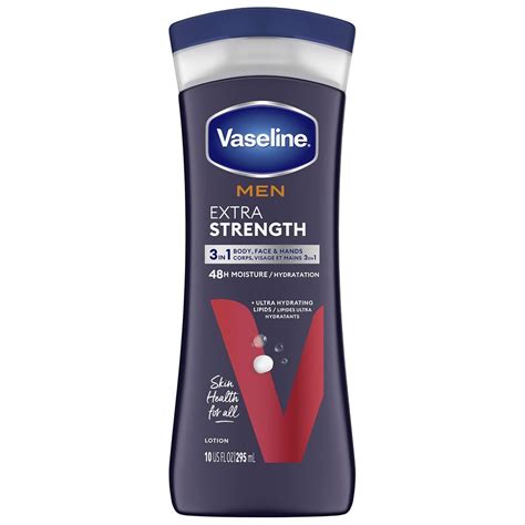 Vaseline Men Extra Strength 3-in-1 Face, Hands & Body Lotion Extra ...
