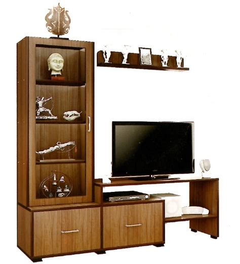 GURU Cosmo-03 TV Wall Unit|66HX60WX15D|Walnut||Tv Cabinet/Wall Unit