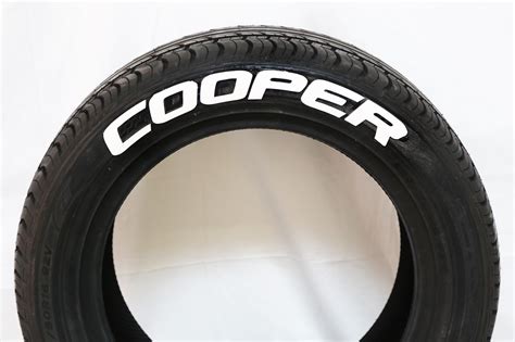Cooper Tires White Letter Cooper TS Cooper RR Permanent Raised Rubber
