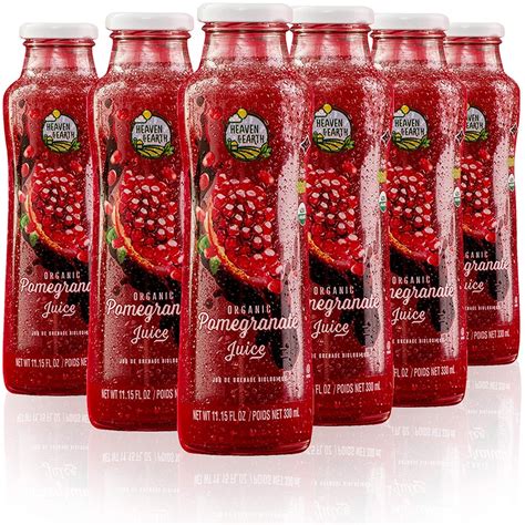 Heaven & Earth Organic Pomegranate Juice, 100% Pure, Cold Pressed, Non ...