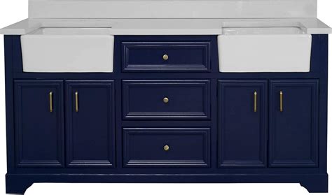 Buy Zelda 72-inch Double Farmhouse Vanity (Quartz/Royal Blue): Includes ...