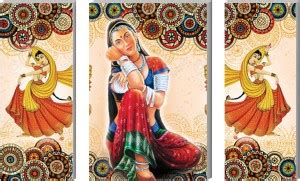 voorkoms 45.72 cm Pack of 3 Set Rajasthani Women Village Folk Dance ...