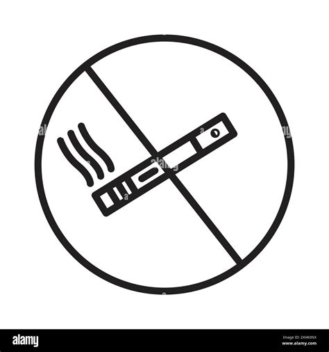 No smoking including electronic cigarettes sign Black line art vector ...