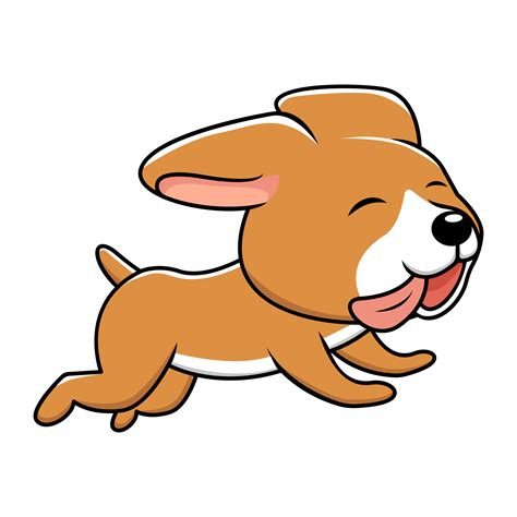 Cute little dog running vector cartoon illustration 12885462 Vector Art ...