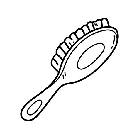 Premium Vector. Coloring Page With Doodle Hair Brush - Coloring Home