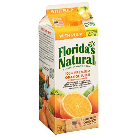 Florida's Natural Orange Juice with Pulp 52 oz - Walmart.com