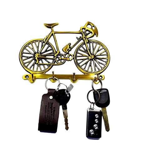 WIGANO Brass Key Holder Cycle Key Stand Hook for Home & Office (7.5 x 5 ...