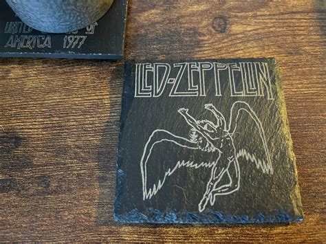 LED ZEPPELIN Swan Song Icarus Logo Engraved Slate Coasters - Etsy