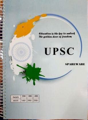 SPAREWARE UPSC Mains Practice Answer Sheets Notebook Register Diary ...