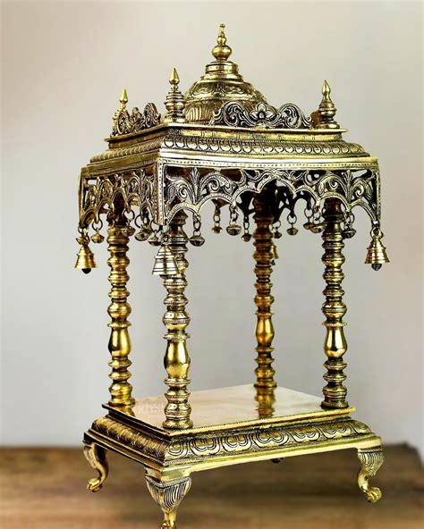 Pure Brass Large Temple for God Idols 21" – Budhshiv.com