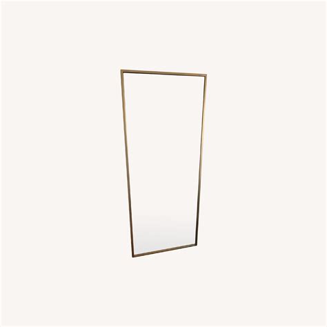 West Elm Floor Mirror, Antique Brass - AptDeco