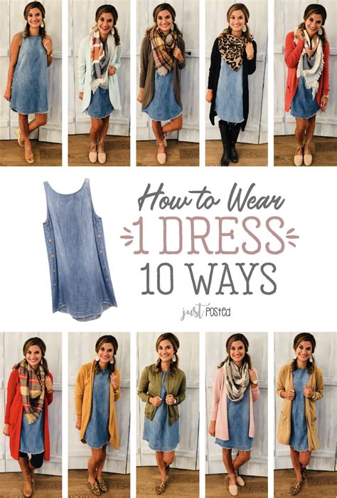 How to wear and style one chambray dress 10 different ways! This dress ...