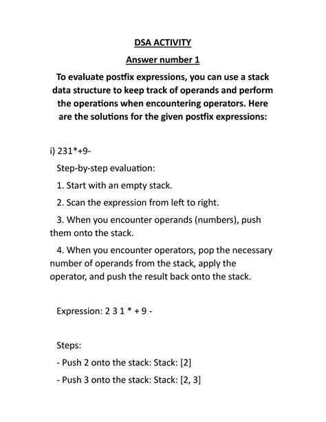 Karan sood (RA2211026010016) - DSA ACTIVITY Answer number 1 To evaluate ...