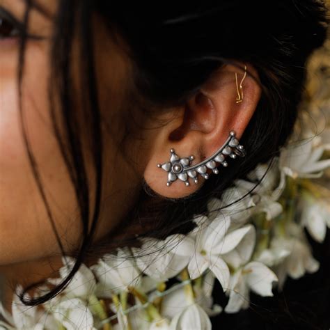 Dome Motif Earcuff - Handcrafted Sterling Silver | House of Aadyaa