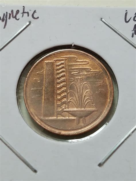 1984 Singapore 1 Cent Magnetic Low Mintage and Off Center - For Sale ...