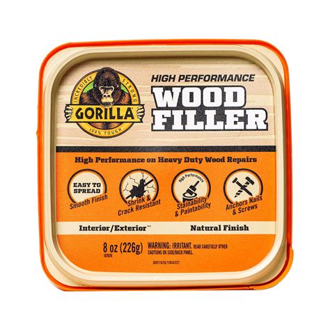 Gorilla Glue 8 Ounce Wood Filler All Natural 8oz Tub Hardware Adhesives ...
