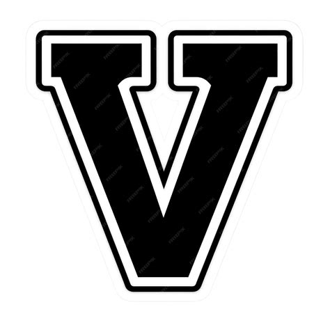 White Outline Letter V Graphic | Premium AI-generated PSD