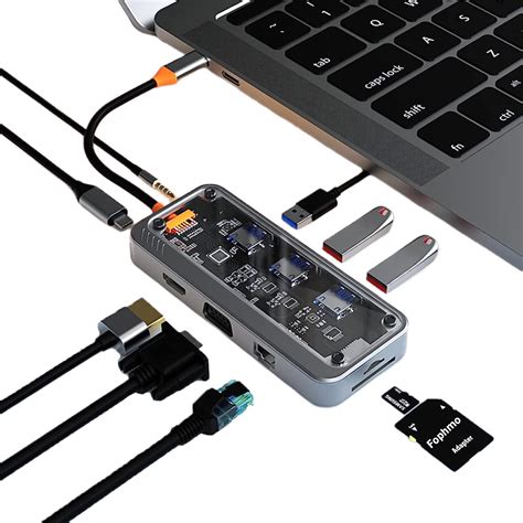 10 in1 USB C Hub, Ethernet USB-C Mac Multiport Adapter, USB C Adapter ...