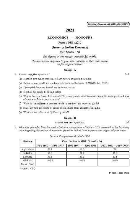 ECOA Ques Paper 2021 - ( 1 ) T(6th Sm.)-Economics-H/[DSE-A(2)-2]/CBCS ...