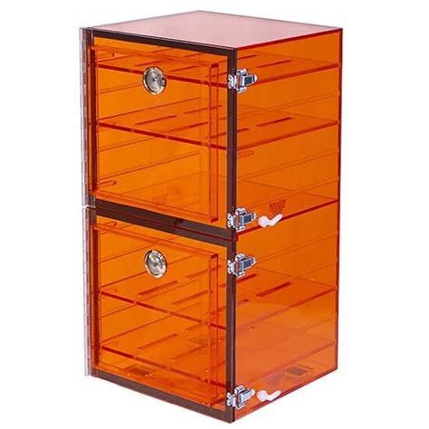 Plas-Labs 861-CGA Acrylic Desiccator with Gas Port, Amber; 12"W x 24"H ...