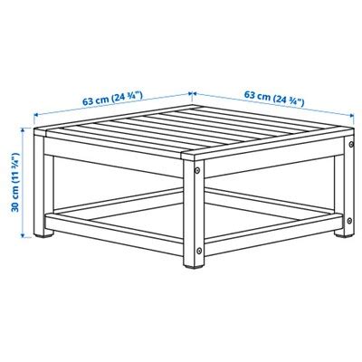 NÄMMARÖ seat sec for modular sofa, outdoor, light brown stained, 63x63 ...