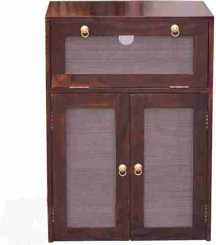 Woodware Solid Sheesham Wood Inverter Battery Cabinet Trolley for ...