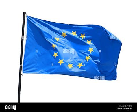 waving flag of European Union isolated on white background Stock Photo - Alamy - flag of european union