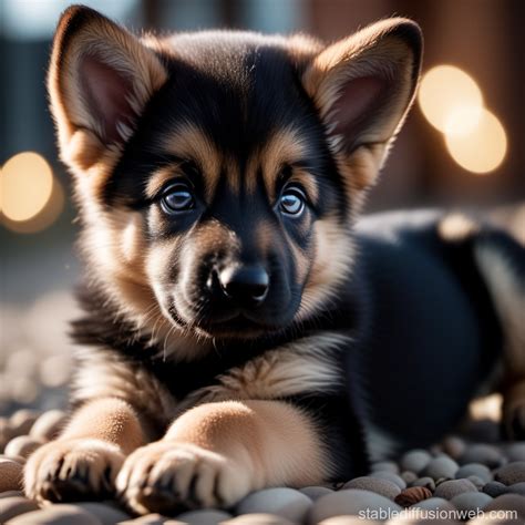 Cute German Shepherd Puppy Sketch | Stable Diffusion Online