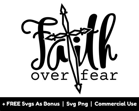 Faith Over Fear With Cross Svg Png Files Religious Svg Faith - Etsy