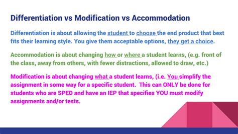 Accommodation Vs Modification