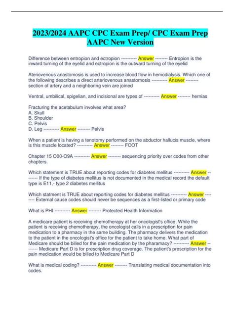 AAPC CPC FINAL EXAM QUESTIONS WITH ANSWERS In 2023 Final, 41% OFF