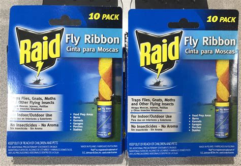 (LOT OF 2) Raid Fly Ribbons 10 Packs Fly Traps, Effective Kitchen ...