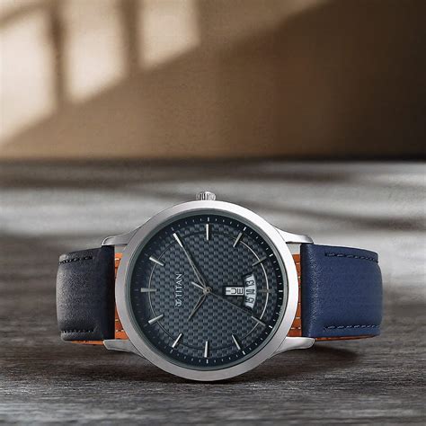 Buy Online Titan Karishma Quartz Analog Blue Dial Leather Strap Watch ...