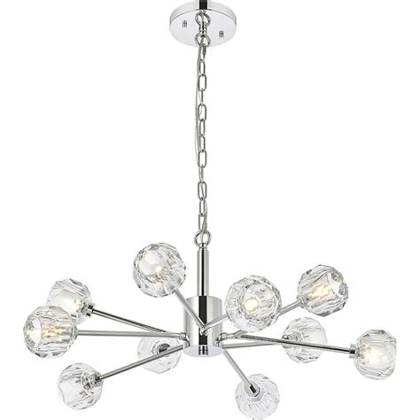 Elegant Lighting 3509D29C Graham 10 Light 30 inch Chrome Pendant ...