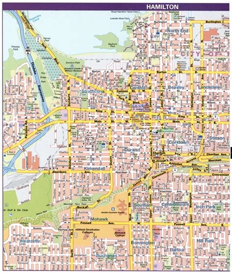Hamilton Ontario Canada Map 29 Hamilton Ontario Map Stock Photos,