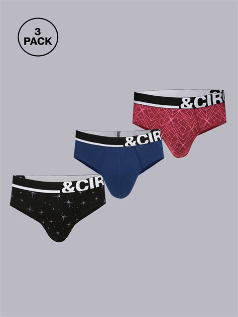Buy AirSoft Men's Briefs Online, Printed & Solids Pack of 3 - &Circus