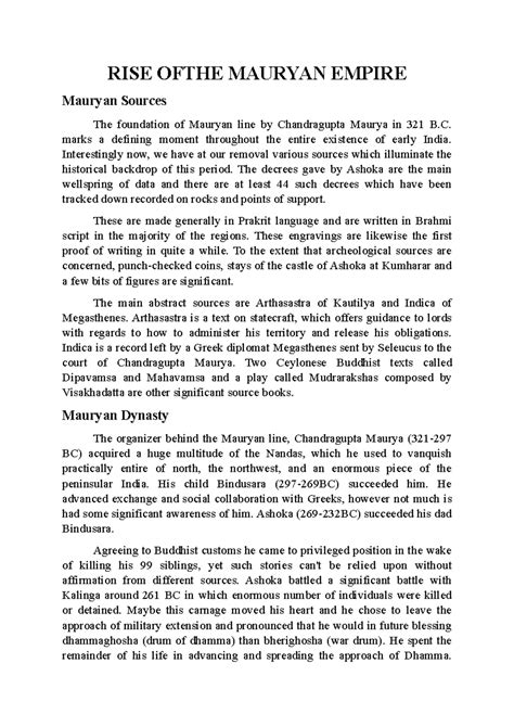 RISE Ofthe Mauryan Empire - RISE OFTHE MAURYAN EMPIRE Mauryan Sources ...
