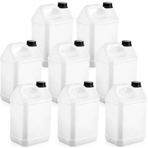 Skylety 8 Pack 1 Gallon Plastic Jug with Lid and Handle Storage ...