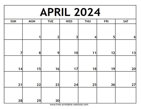April Calendar Printable: Your Essential Guide to Planning Ahead - Free ...