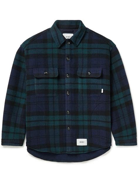 WTAPS - Oversized Checked Wool-Blend Flannel Jacket - Blue WTAPS