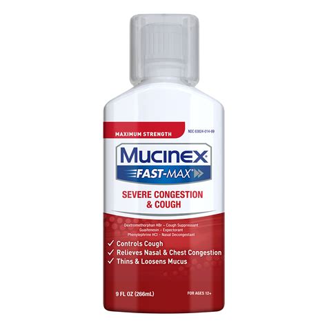 Mucinex Fast-Max Severe Congestion and Cough Liquid 9 fl. oz. - Maximum Strength Fast-Acting ...