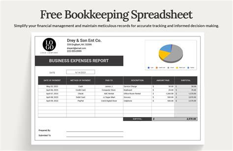 Bookkeeping Excel Template Free