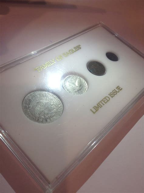 Rare Silver 1800s Type Coins Set Family of Eagles 1811 Half Dollar, 1926 Quarter, 1830 Half Dime ...