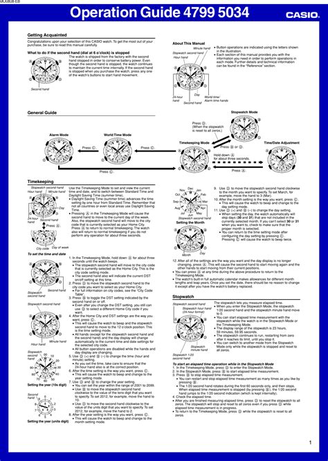 Image result for Casio Watch User Guide