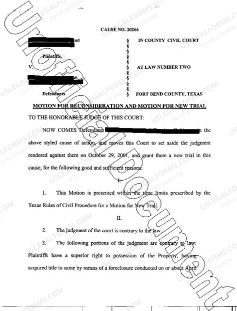 Motion For Reconsideration Texas Rules Of Civil Procedure | US Legal Forms